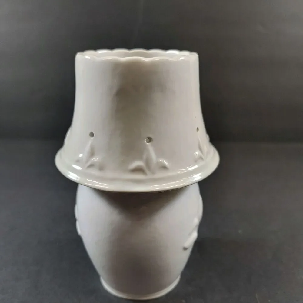 Ceramic 2pc Fairy Lamp Candle Holder Tea light Votive WHITE/IVORY
